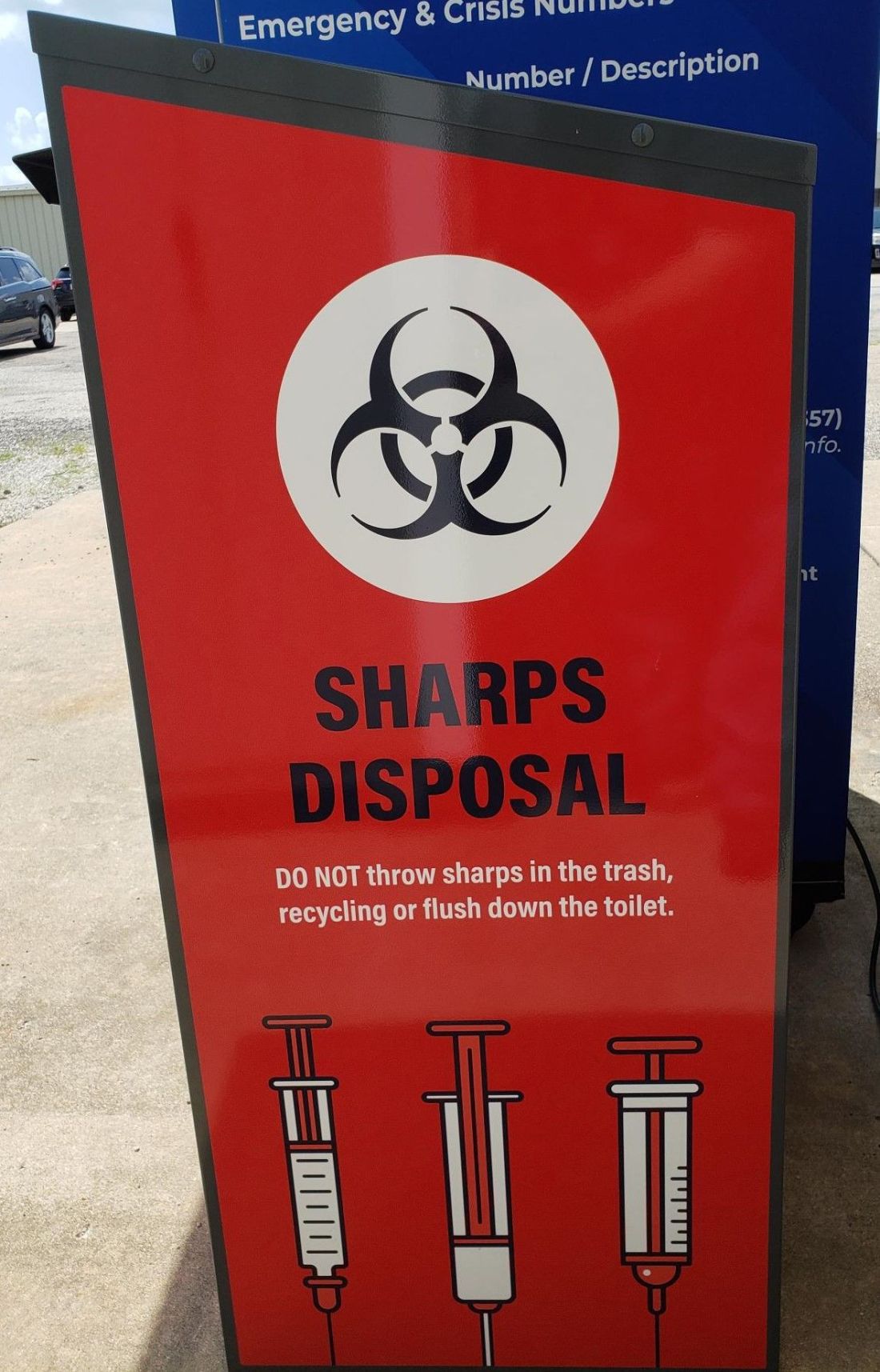 sharps box side